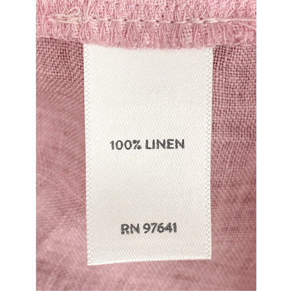 J Jill Love Linen Garment Dyed Tunic Button Up Shirt, Light Pink Tulip - Size M - Picture 11 of 12